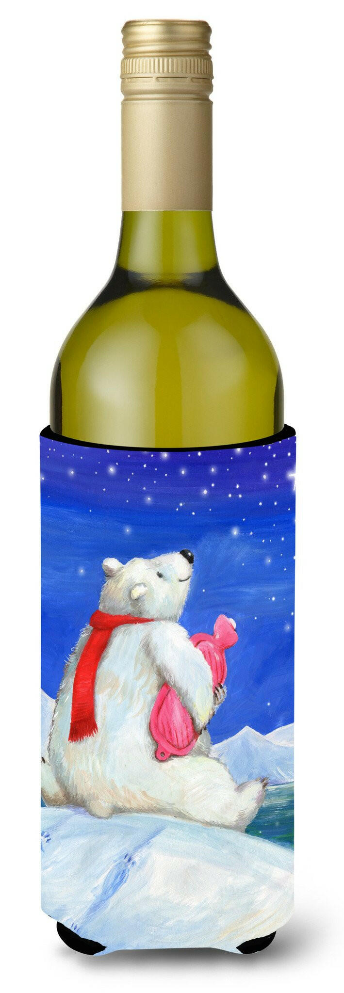 Polar Bear with Hot Water Bottle Wine Bottle Beverage Insulator Hugger CDCO0488LITERK by Caroline's Treasures