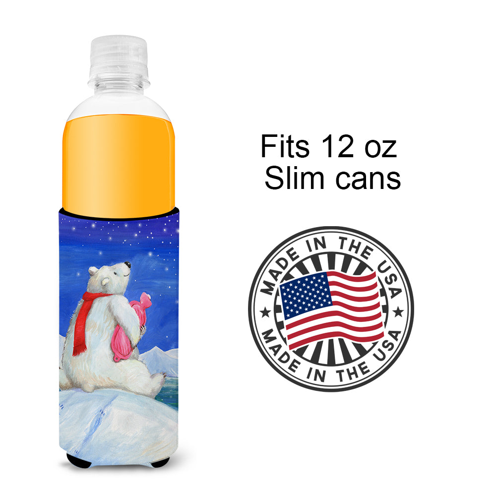 Polar Bear with Hot Water Bottle Ultra Beverage Insulators for slim cans CDCO0488MUK  the-store.com.