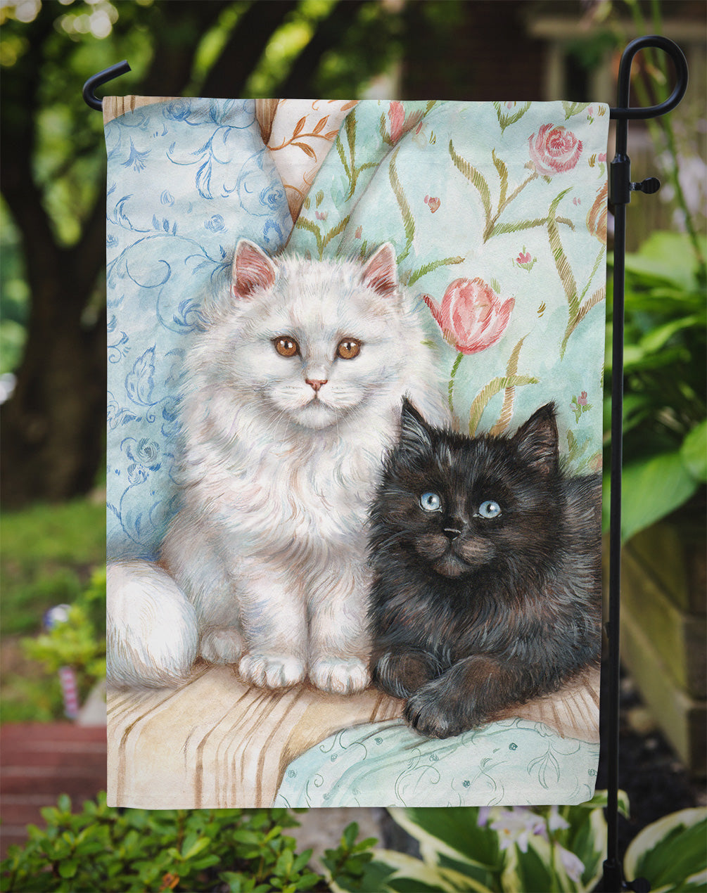 A Black Cat and A White Cat Flag Garden Size CDCO0510GF.