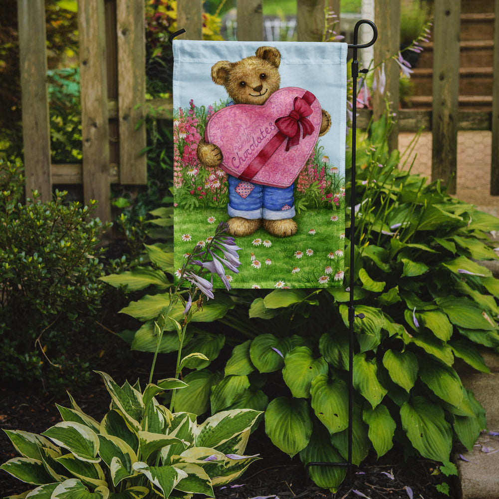 Valentine Teddy Bear with Chocolates Flag Garden Size CDCO318AGF