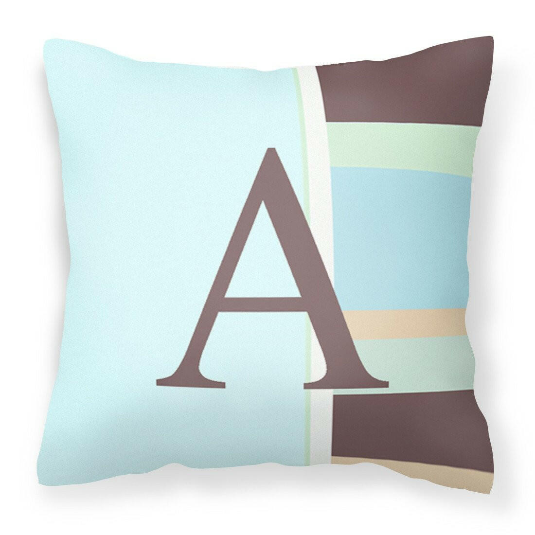Letter A Monogram - Blue Stripes Fabric Decorative Pillow CJ1003-APW1414 - the-store.com