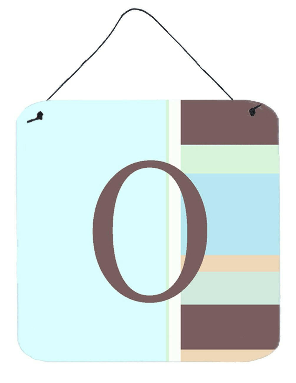 Letter O Initial Monogram - Blue Stripes Wall or Door Hanging Prints by Caroline&#39;s Treasures