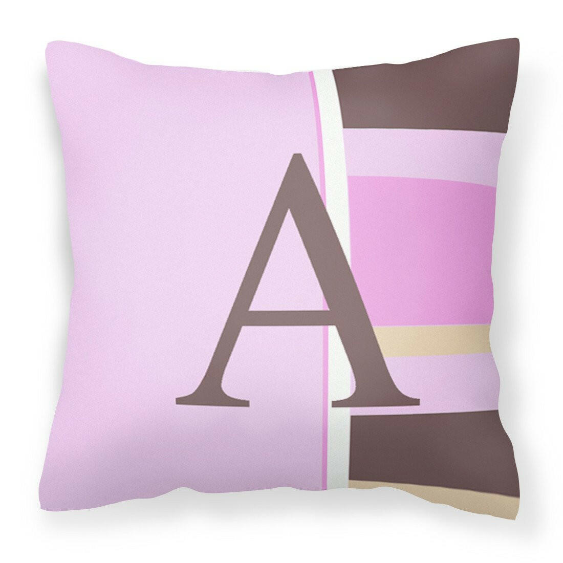 Letter A Monogram - Pink Stripes Fabric Decorative Pillow CJ1005-APW1414 - the-store.com