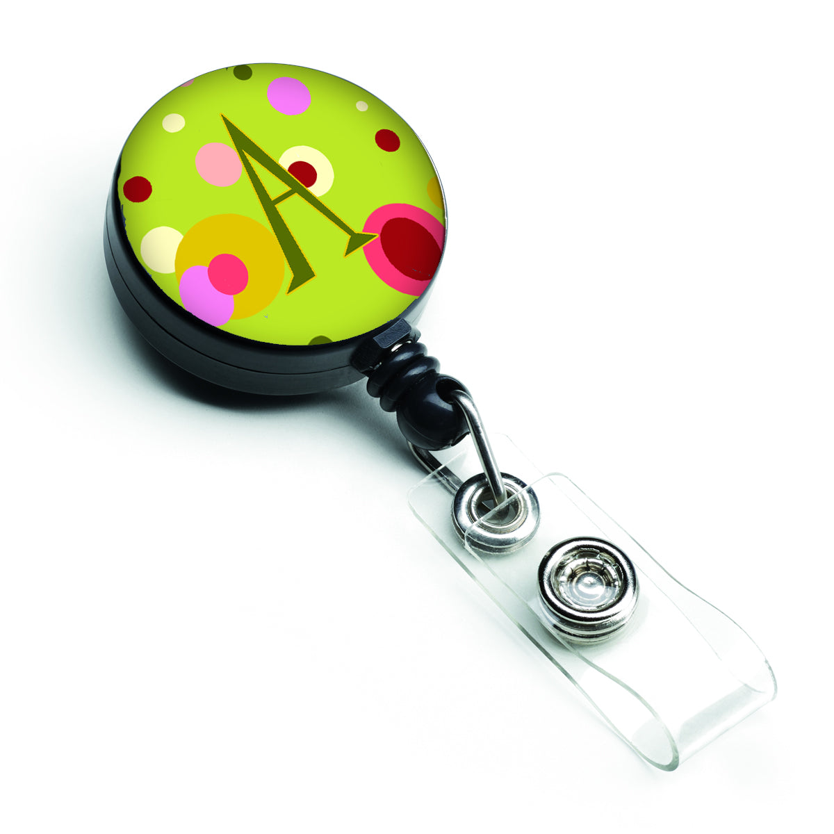 Letter A Monogram - Lime Green Retractable Badge Reel CJ1010-ABR  the-store.com.