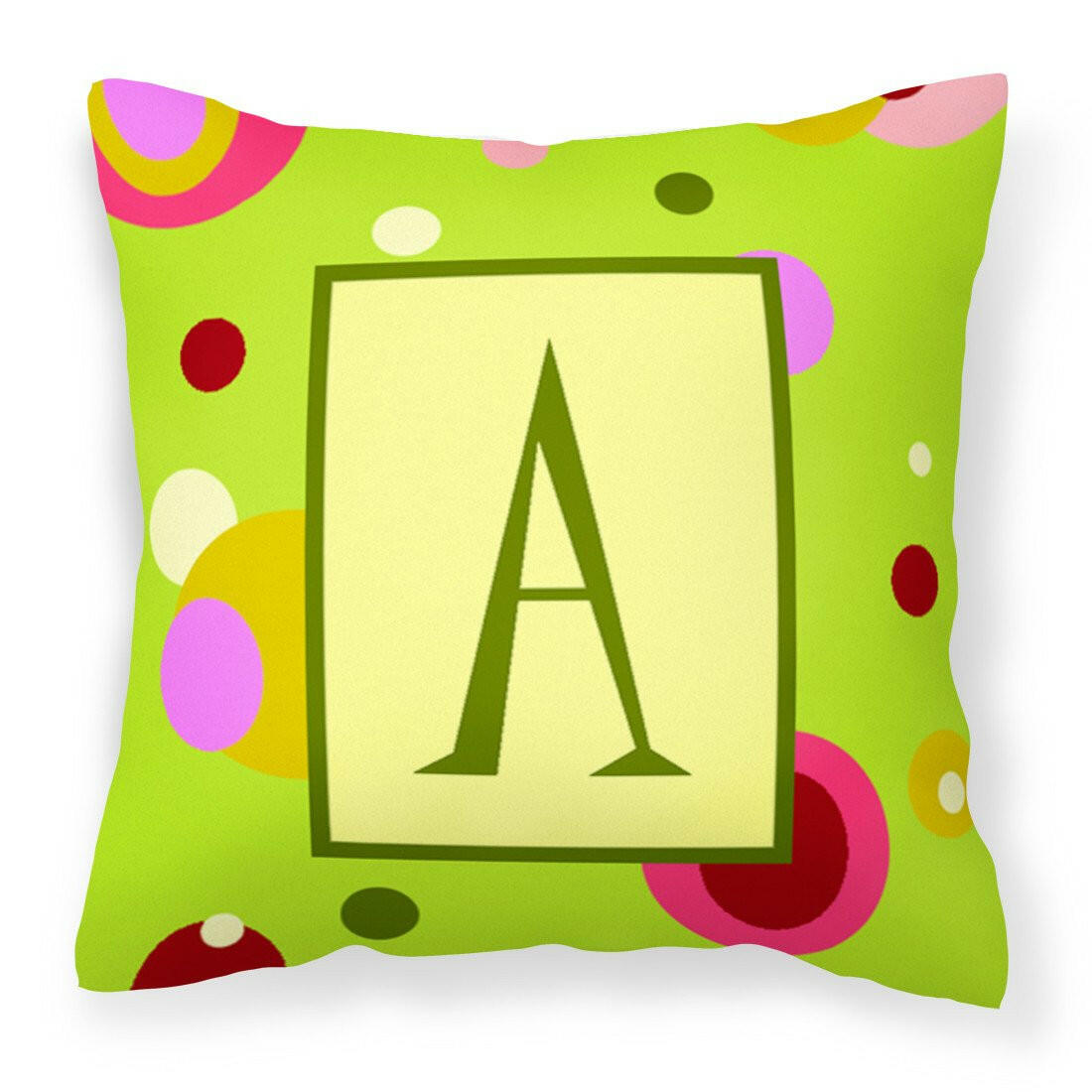 Letter A Monogram - Lime Green Fabric Decorative Pillow CJ1010-APW1414 - the-store.com