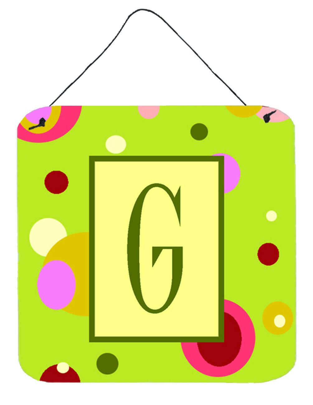 Letter G Initial Monogram - Green Aluminium Metal Wall or Door Hanging Prints by Caroline&#39;s Treasures