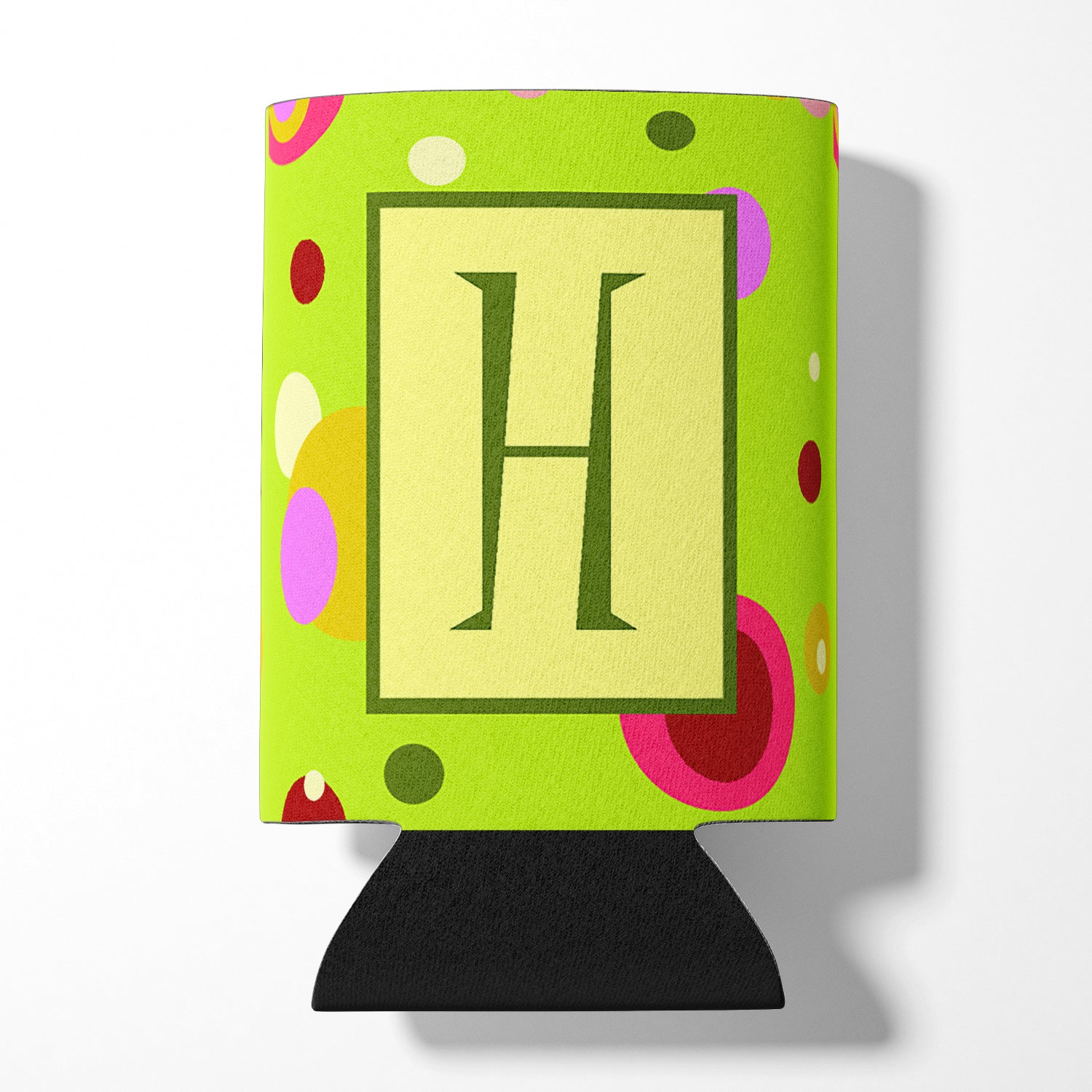 Letter H Initial Monogram - Green Can or Bottle Beverage Insulator Hugger