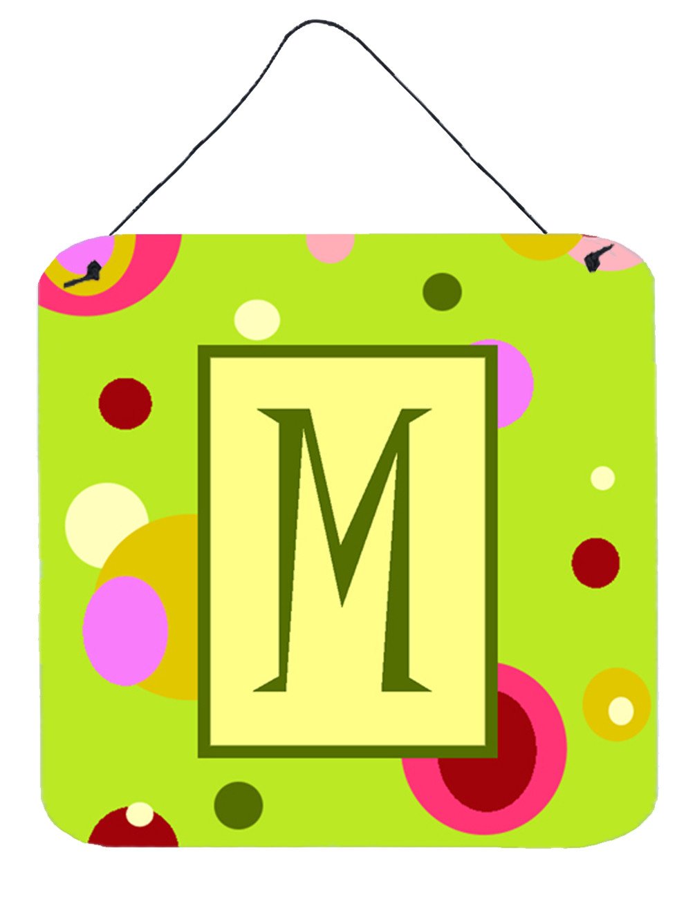 Letter M Initial Monogram - Green Aluminium Metal Wall or Door Hanging Prints by Caroline's Treasures
