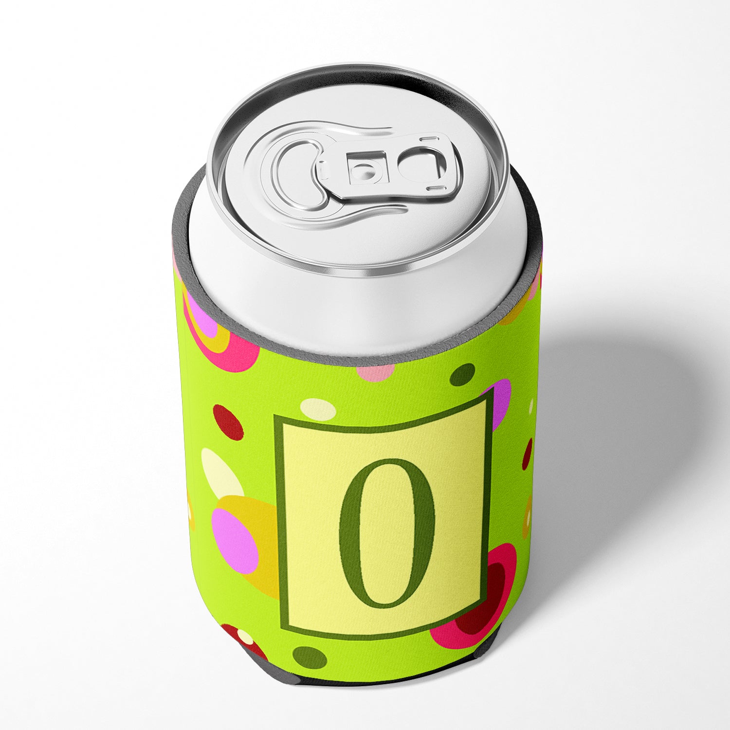 Lettre O Initial Monogram - Green Can or Bottle Beverage Insulator Hugger