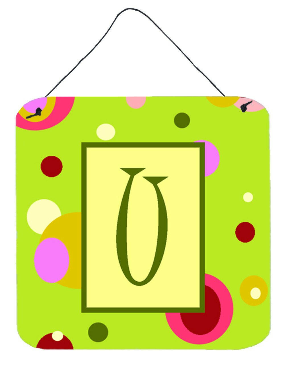 Caroline's Treasures Letter U Initial Monogram - Green Aluminium Metal Wall or Door Hanging Prints