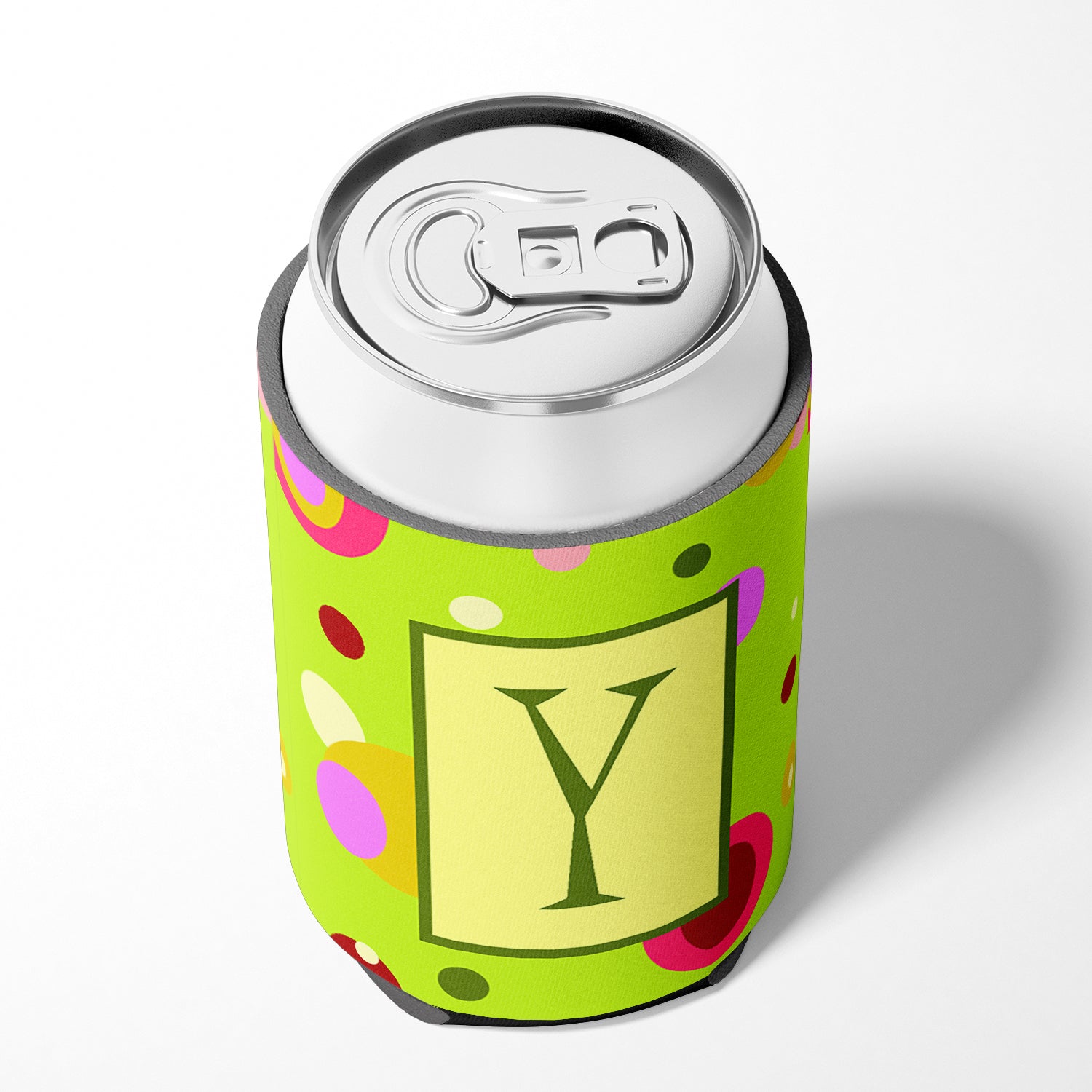 Letter Y Initial Monogram - Green Can or Bottle Beverage Insulator Hugger