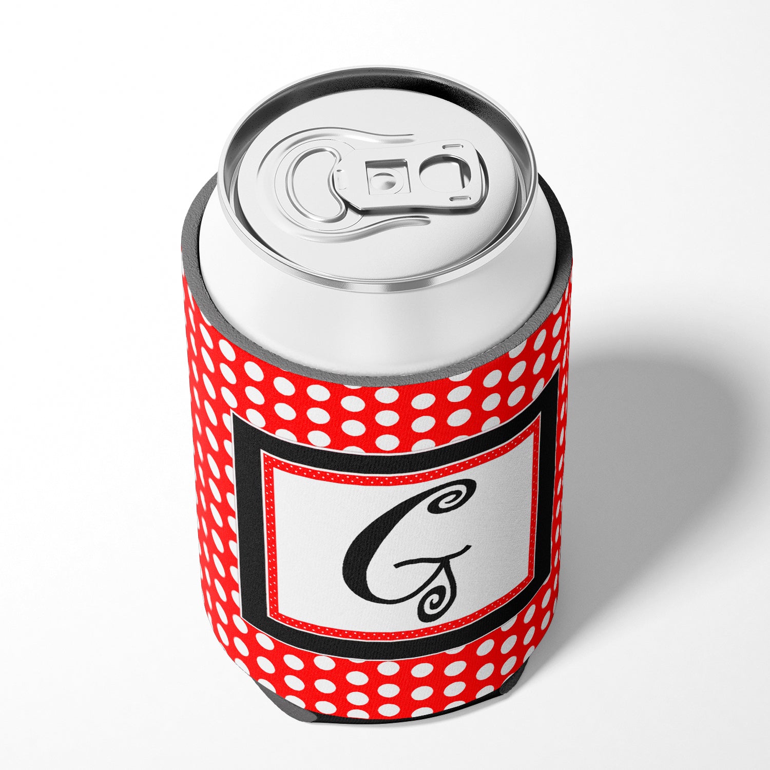 Lettre G Monogramme initial - Pois noirs rouges Peut ou Bouteille Isolant de boisson Hugger