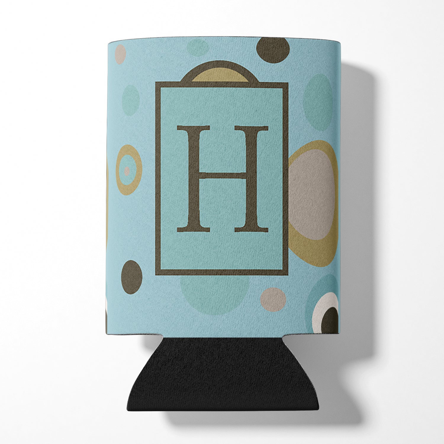 Letter H Initial Monogram - Blue Dots Can or Bottle Beverage Insulator Hugger.