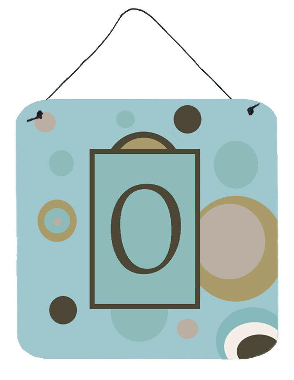 Letter O Initial Monogram - Blue Dots Wall or Door Hanging Prints by Caroline&#39;s Treasures