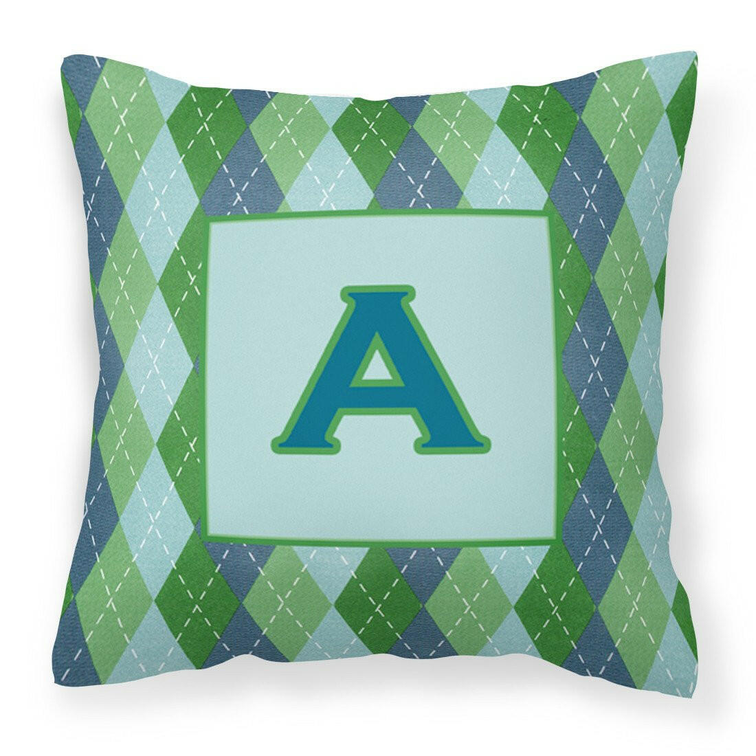 Letter A Monogram - Blue Argoyle  Fabric Decorative Pillow CJ1020-APW1414 - the-store.com
