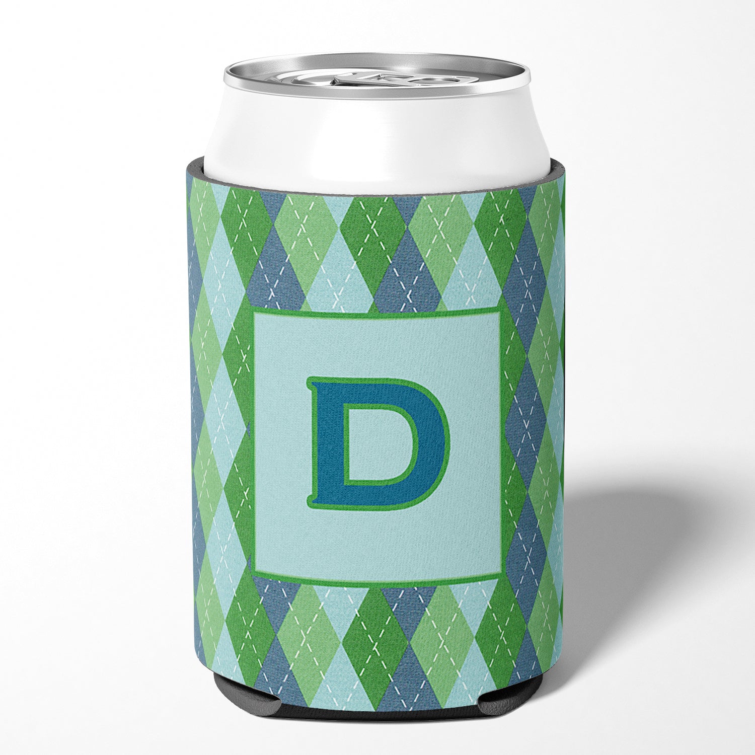 Letter D Initial Monogram - Blue Argoyle Can or Bottle Beverage Insulator Hugger.