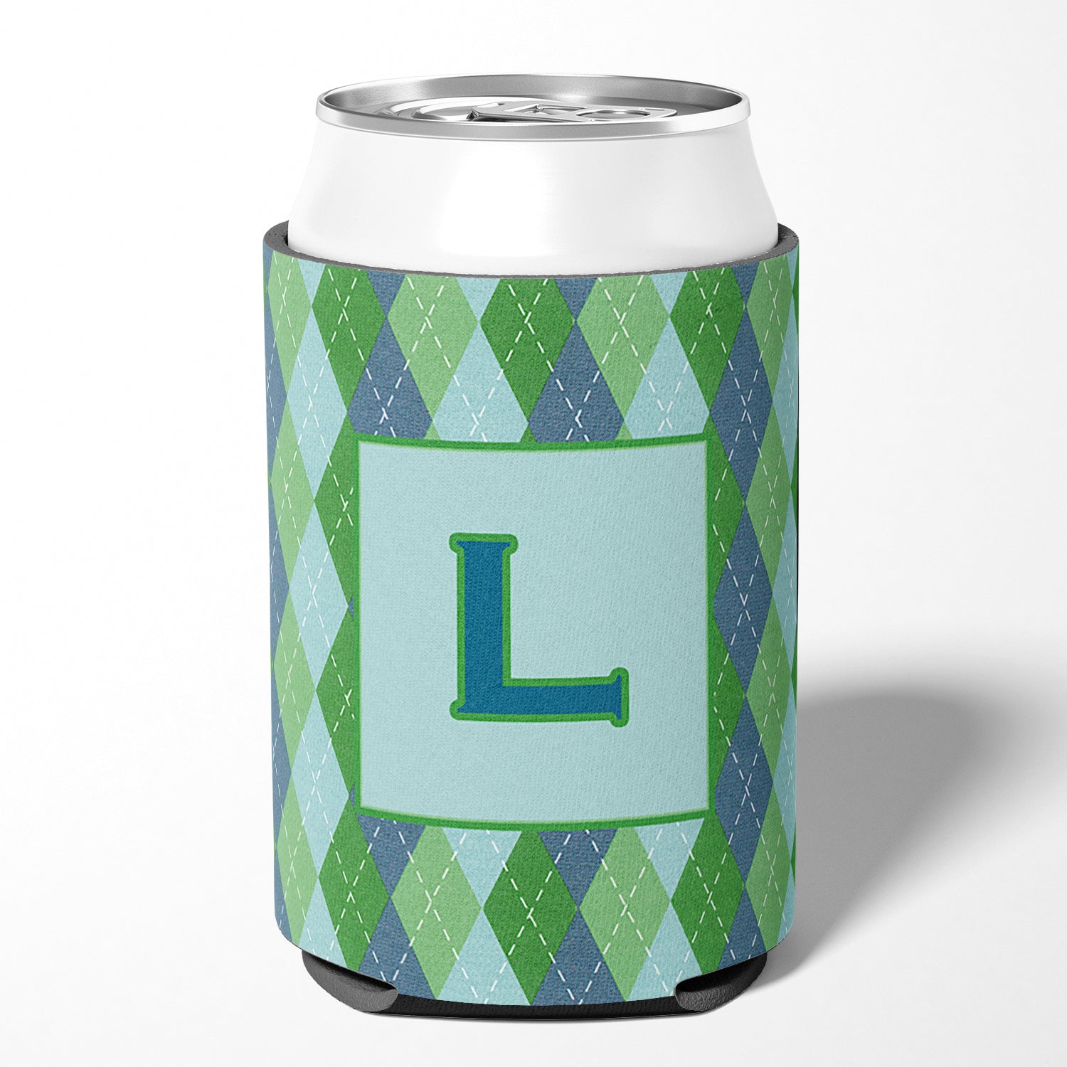 Letter L Initial Monogram - Blue Argoyle Can or Bottle Beverage Insulator Hugger.
