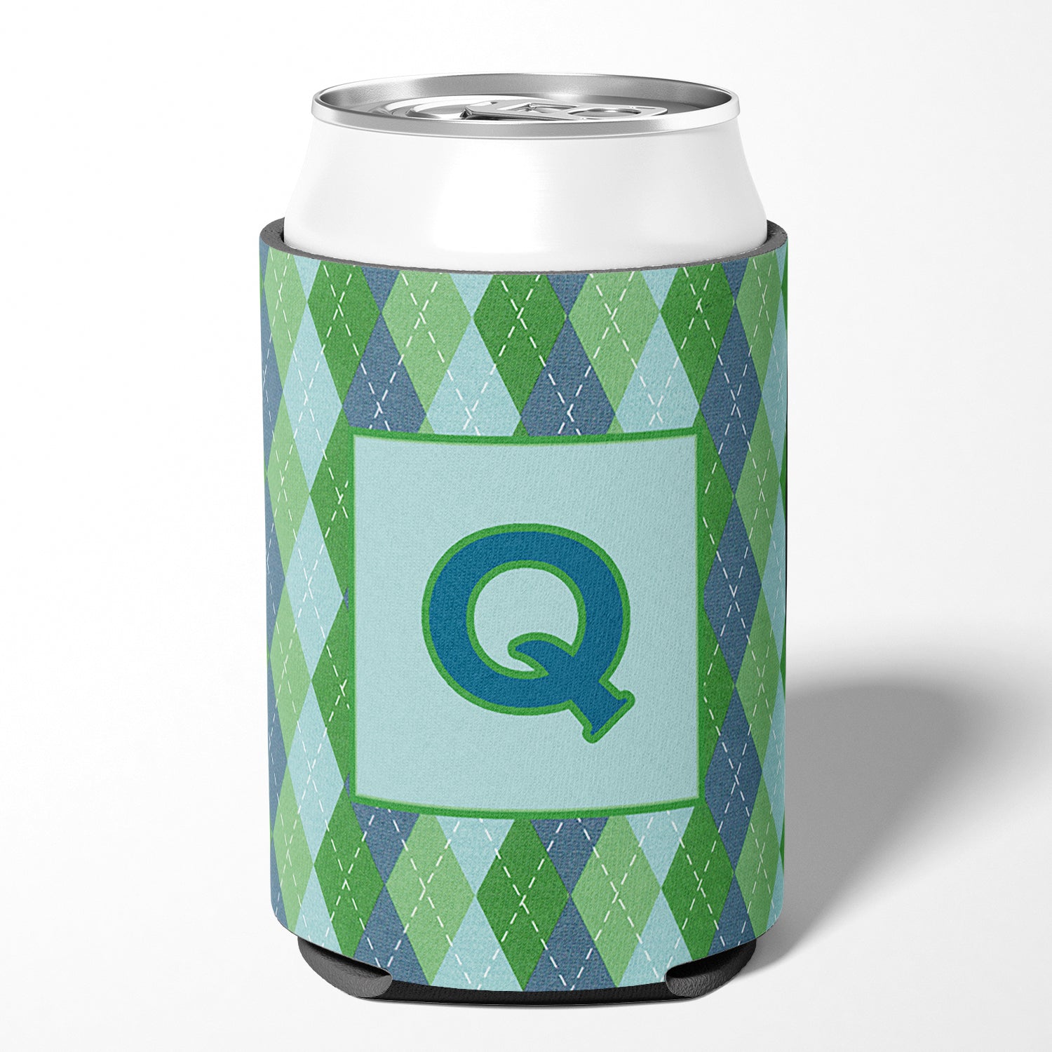 Letter Q Initial Monogram - Blue Argoyle Can or Bottle Beverage Insulator Hugger.