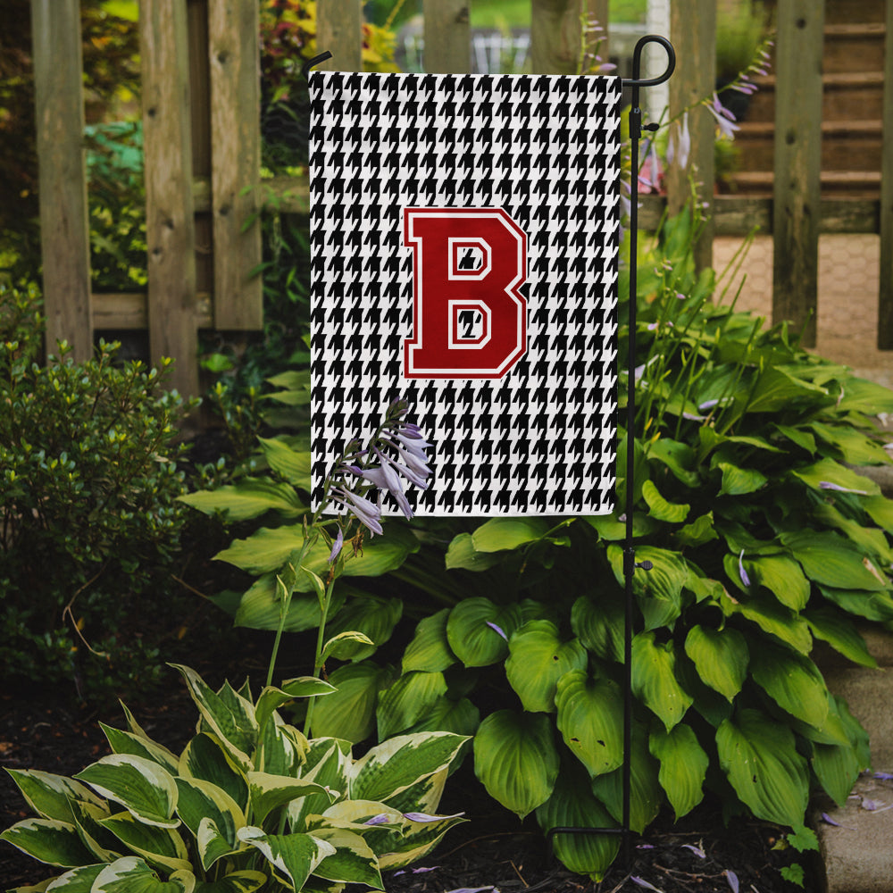 Houndstooth Black Initial  B Monogram Initial Flag Garden Size CJ1021.