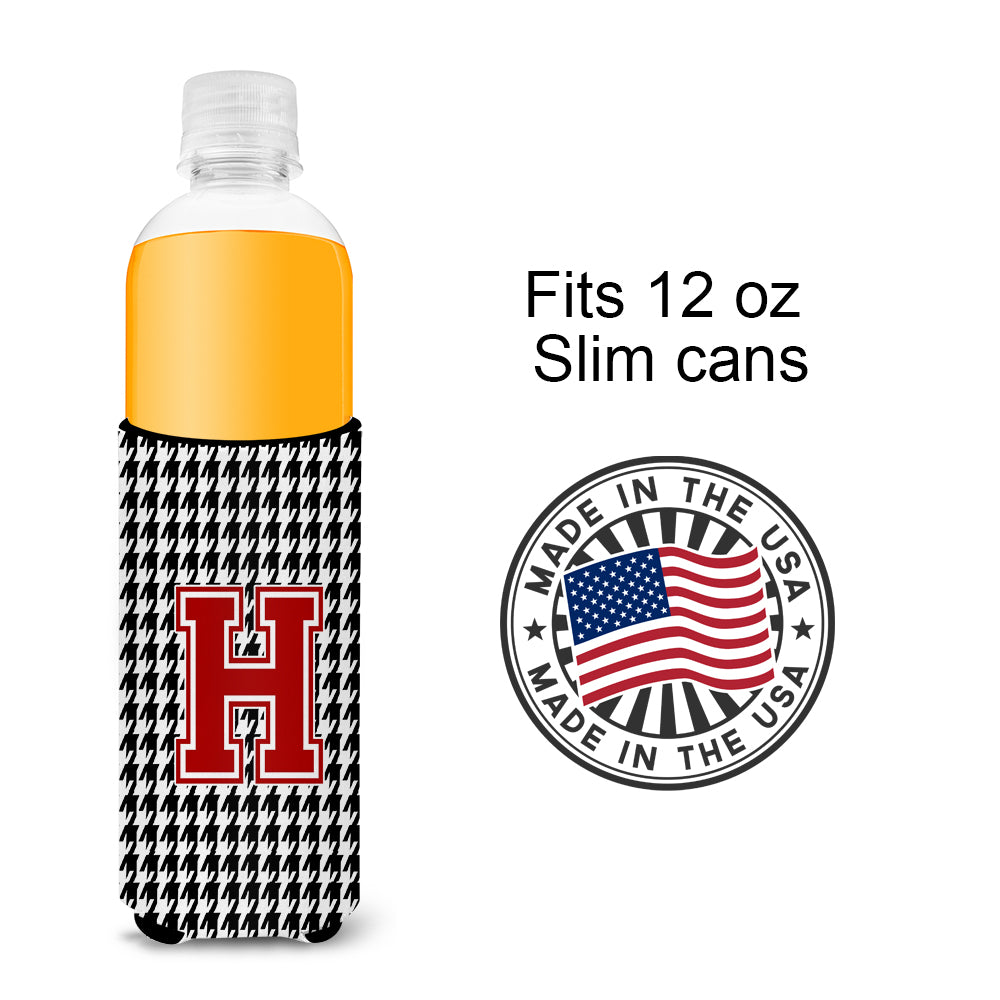 Monogram - Houndstooth  Letter H Ultra Beverage Insulators for slim cans CJ1021-HMUK.