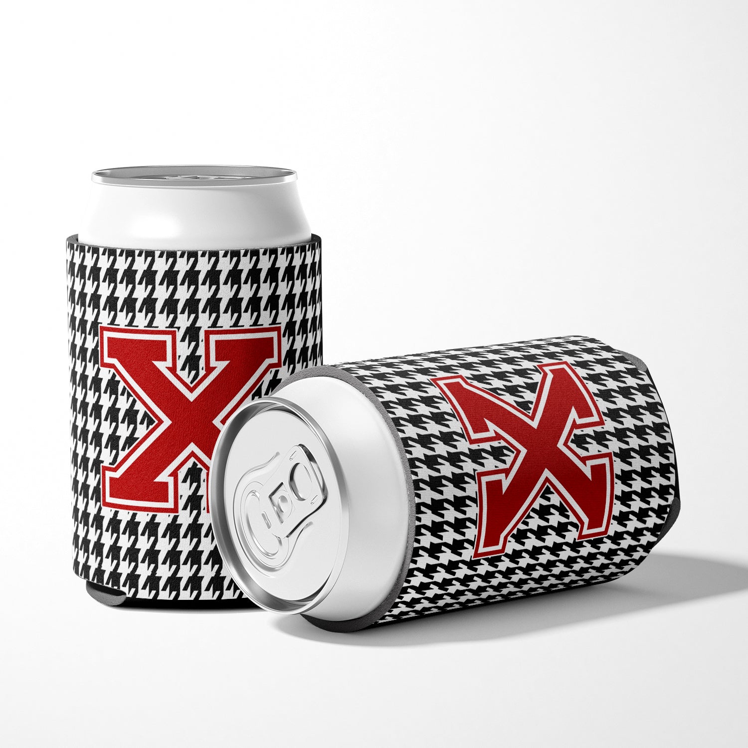 Monogramme - Houndstooth Can ou Bottle Beverage Insulator Hugger Initial X
