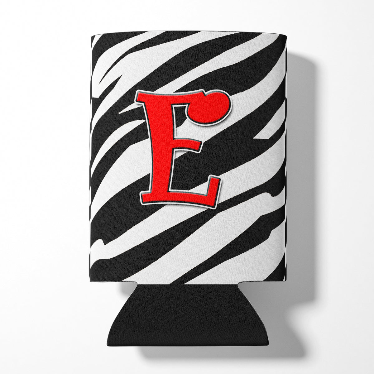 Monogramme initial de la lettre E - Zebra Red Can ou Bottle Beverage Insulator Hugger
