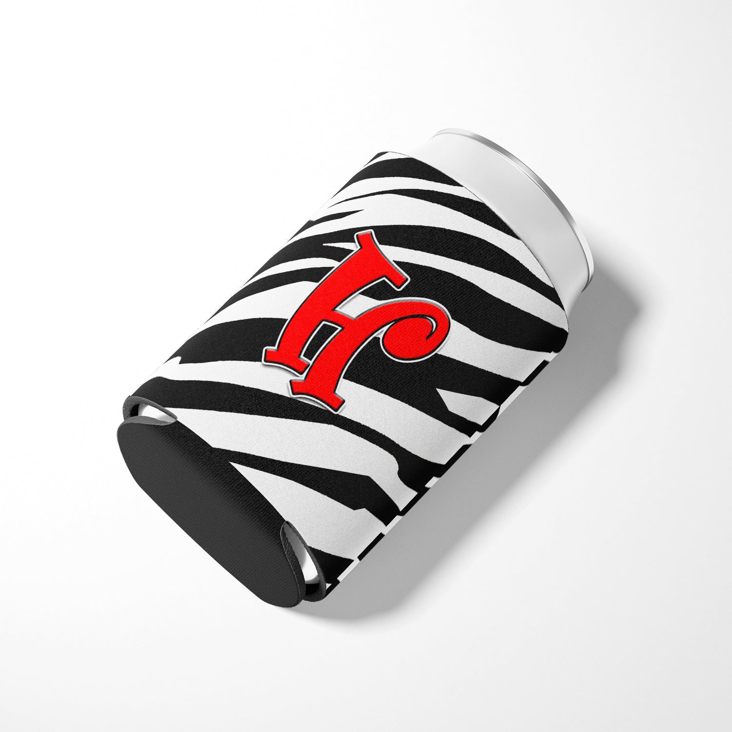 Letter H Initial Monogram - Zebra Red Can or Bottle Beverage Insulator Hugger