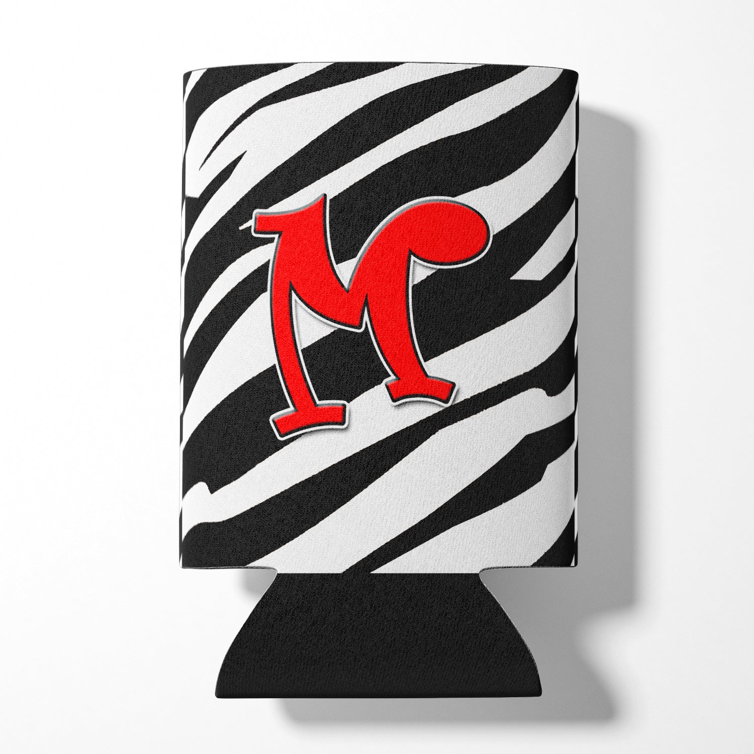 Lettre M Initial Monogram - Zebra Red Can ou Bottle Beverage Insulator Hugger