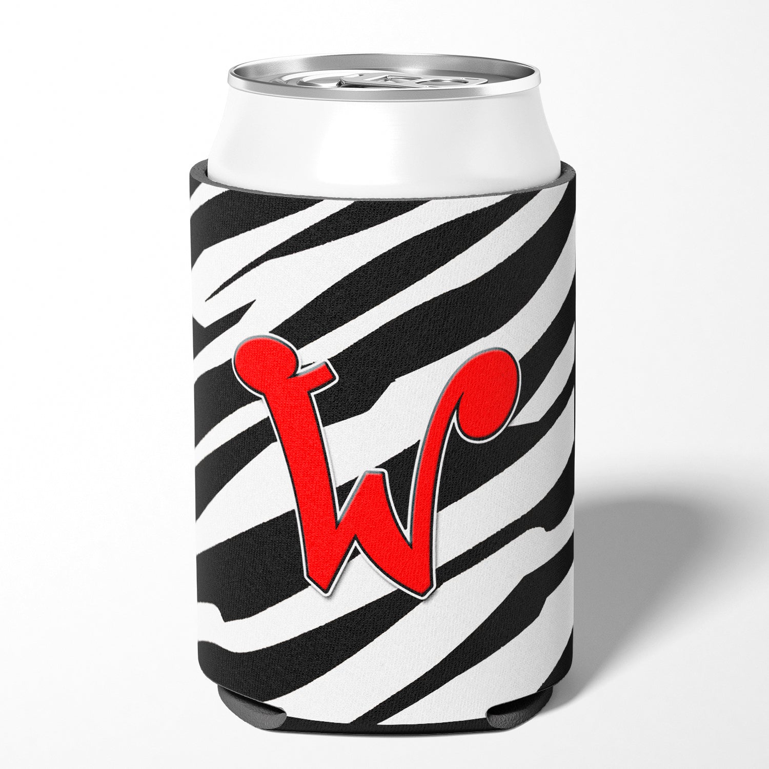 Lettre W Initial Monogram - Zebra Red Can ou Bottle Beverage Insulator Hugger