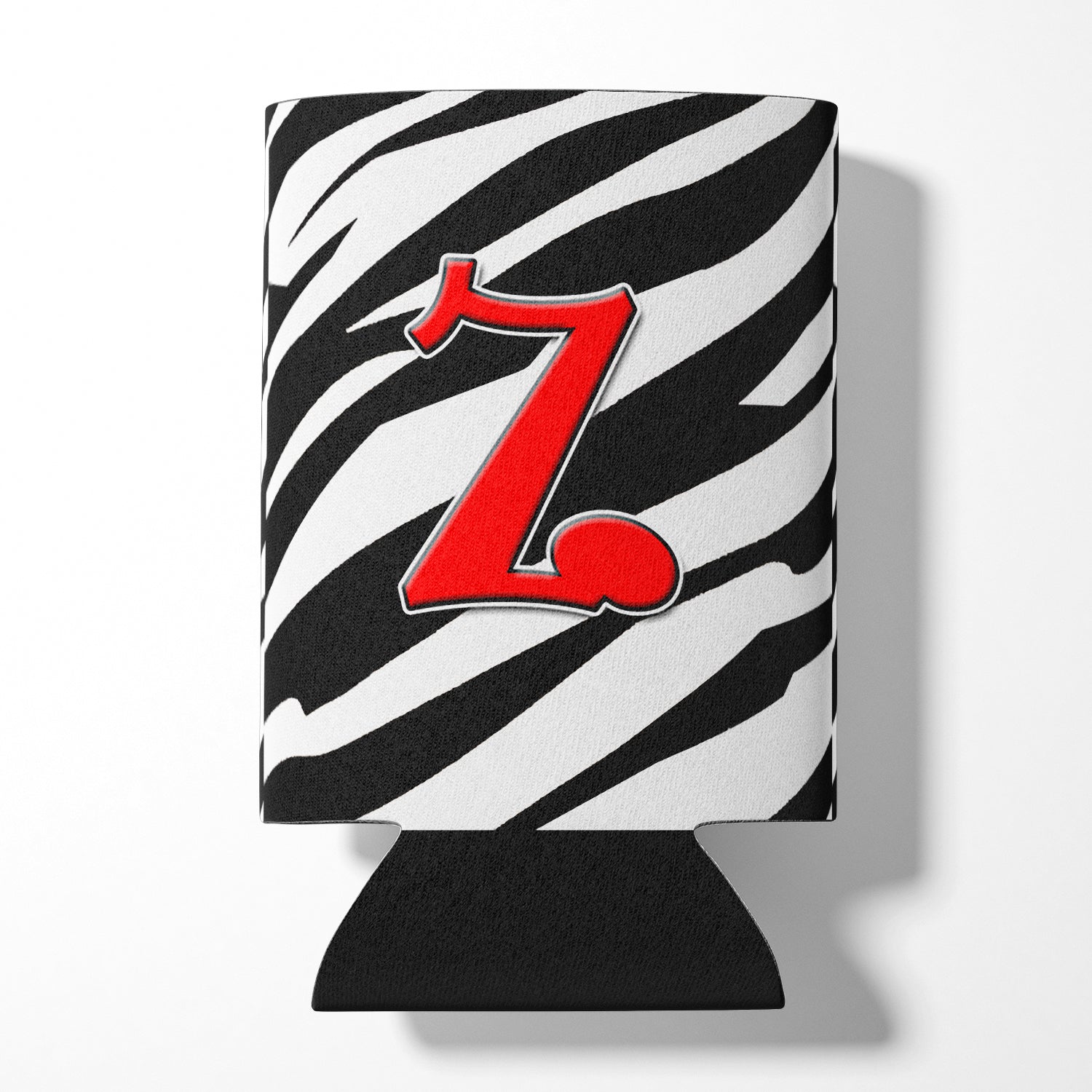 Letter Z Initial Monogram - Zebra Red Can or Bottle Beverage Insulator Hugger.