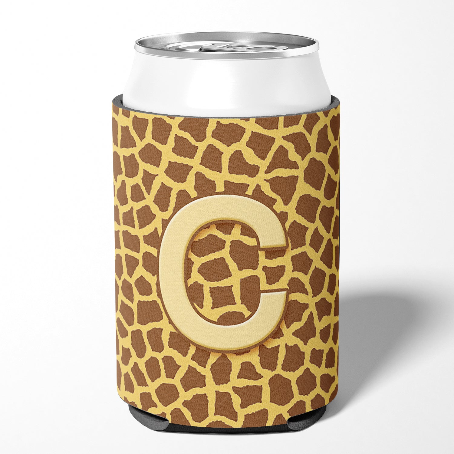 Letter C Initial Monogram - Giraffe Can or Bottle Beverage Insulator Hugger