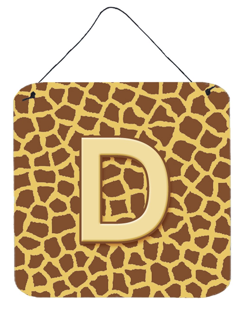 Letter D Initial Monogram - Giraffe Aluminium Metal Wall or Door Hanging Prints by Caroline&#39;s Treasures