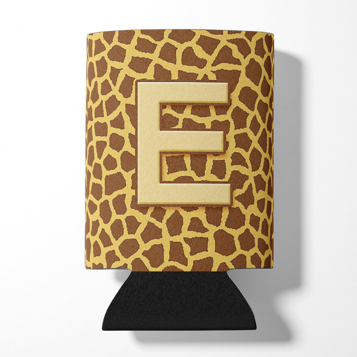 Letter E Initial Monogram - Giraffe Can or Bottle Beverage Insulator Hugger