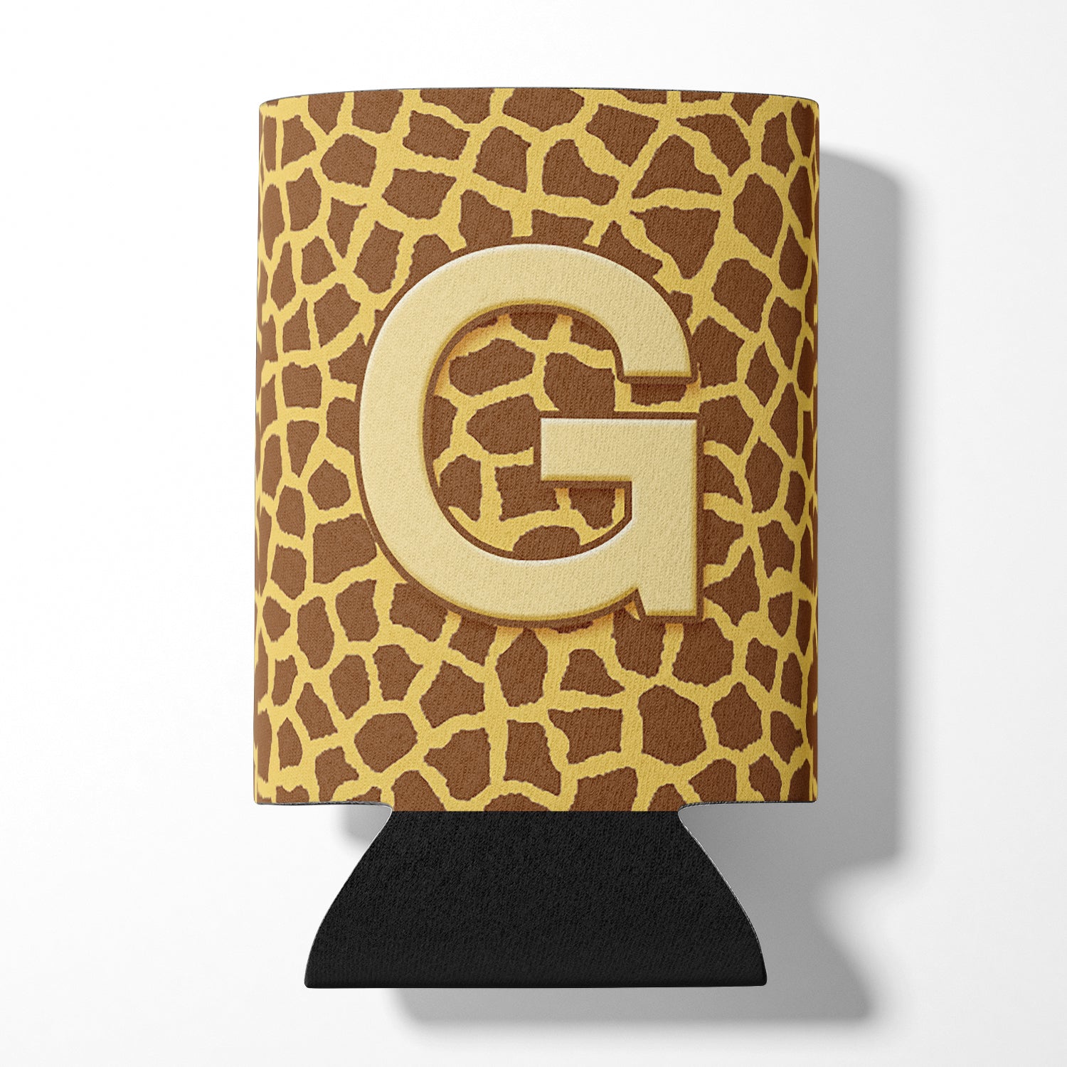 Letter G Initial Monogram - Giraffe Can or Bottle Beverage Insulator Hugger.