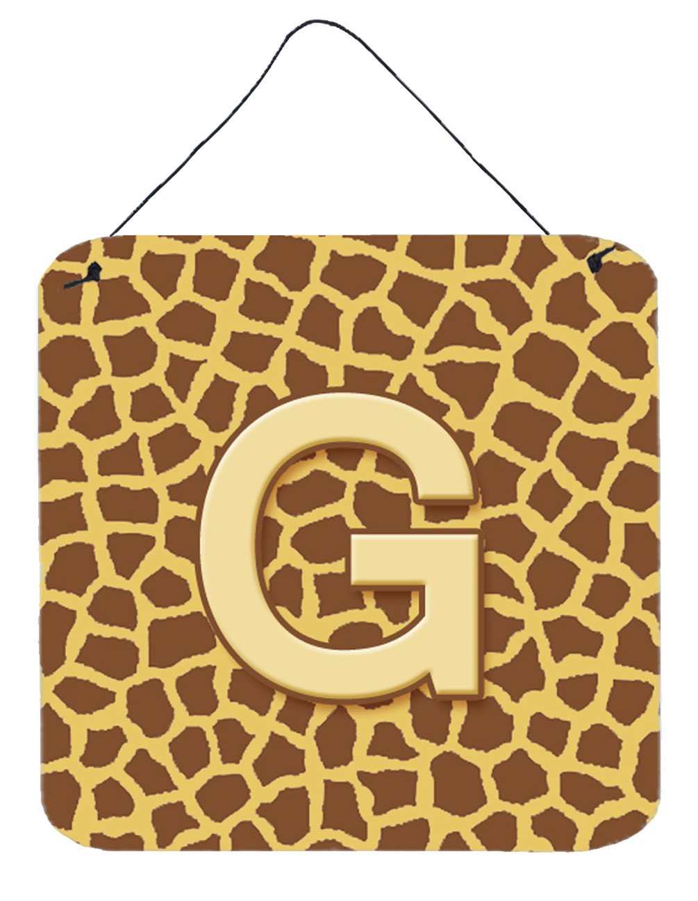 Letter G Initial Monogram - Giraffe Aluminium Metal Wall or Door Hanging Prints by Caroline&#39;s Treasures
