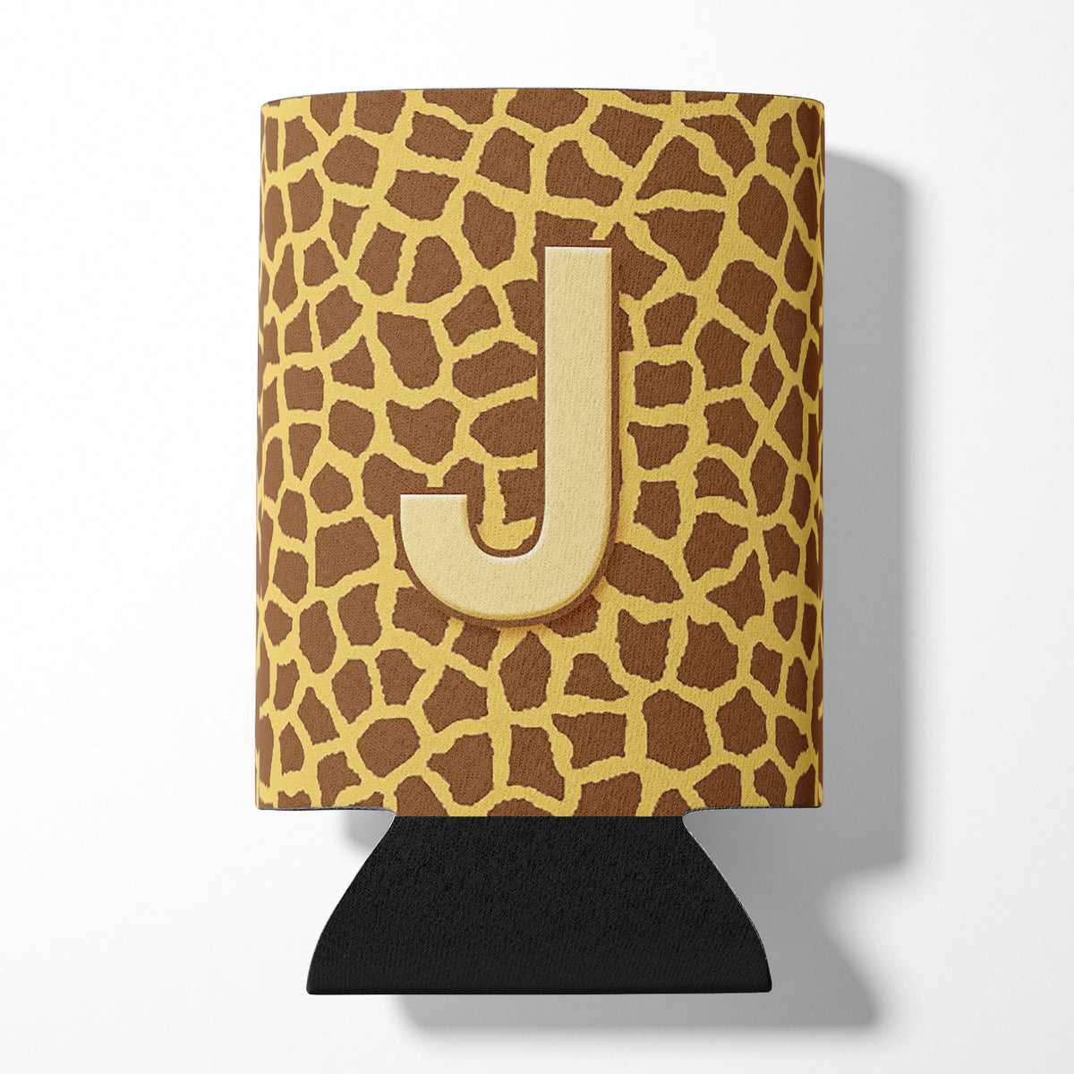 Letter J Initial Monogram - Giraffe Can or Bottle Beverage Insulator Hugger