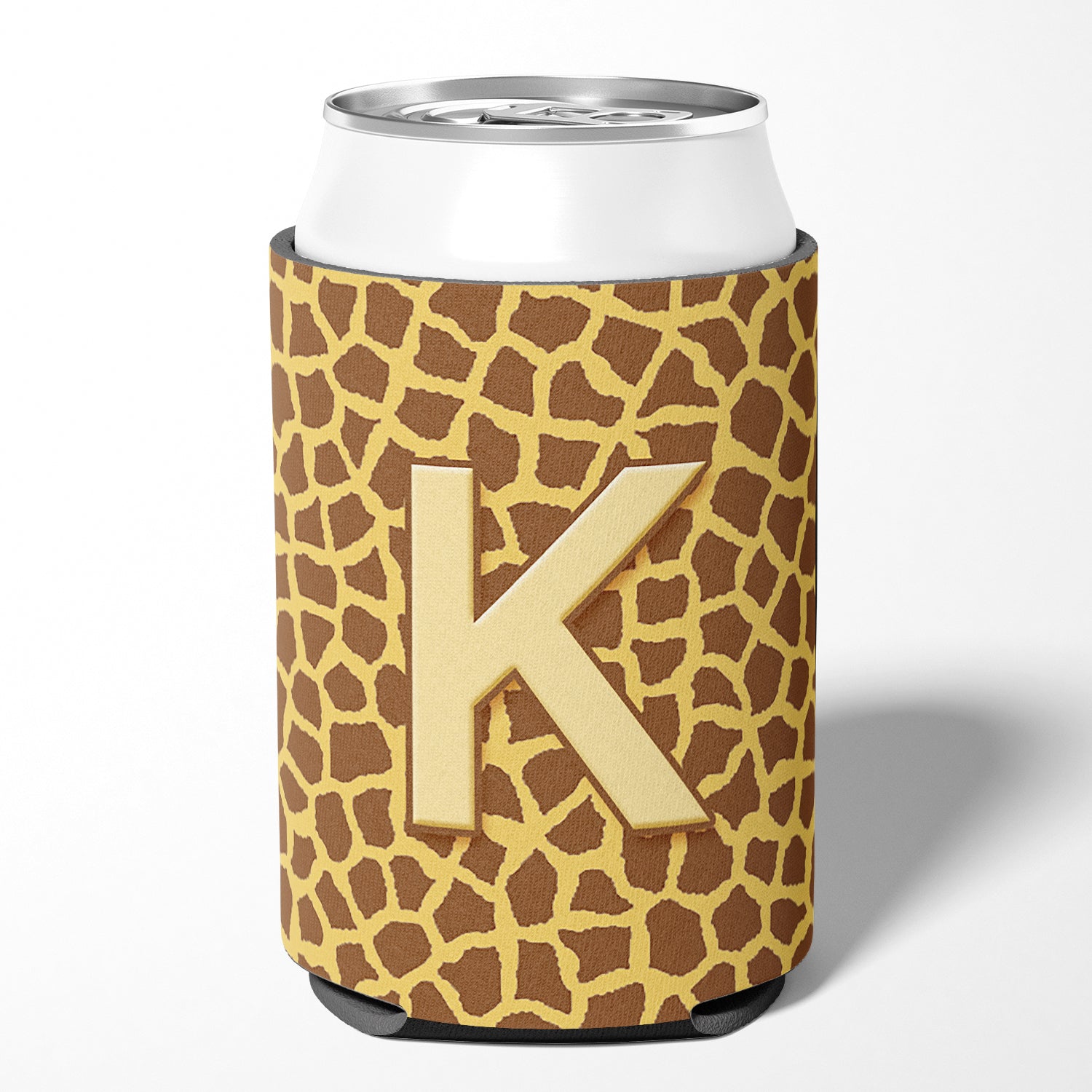 Letter K Initial Monogram - Giraffe Can or Bottle Beverage Insulator Hugger