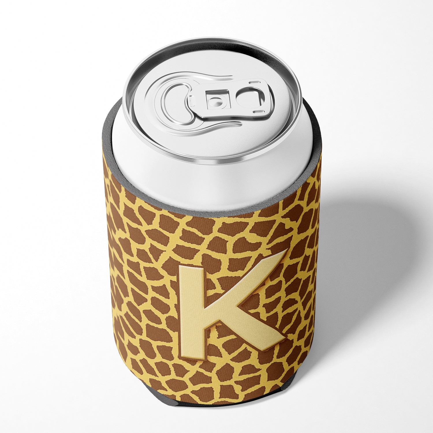 Letter K Initial Monogram - Giraffe Can or Bottle Beverage Insulator Hugger.