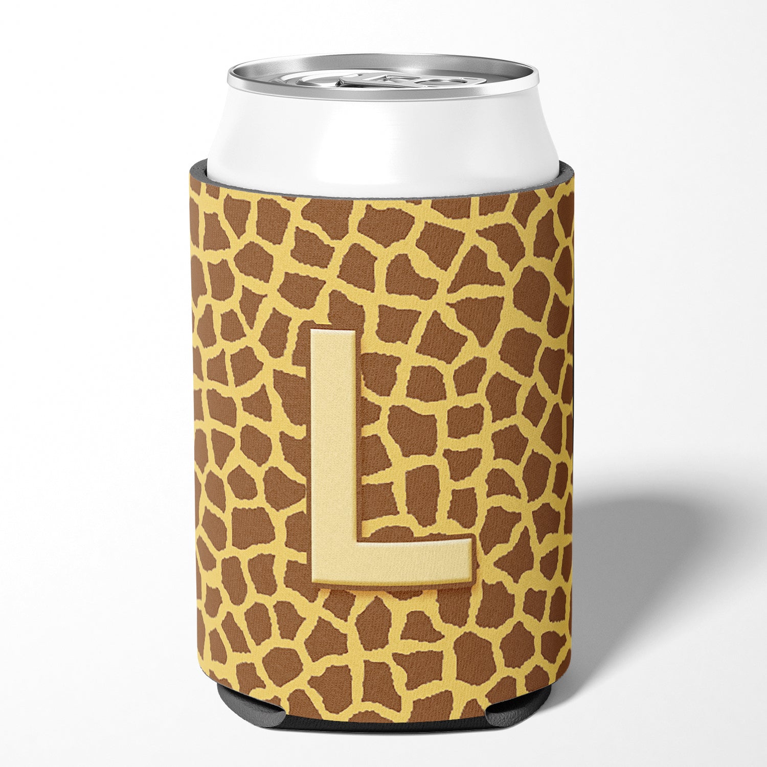 Letter L Initial Monogram - Giraffe Can or Bottle Beverage Insulator Hugger
