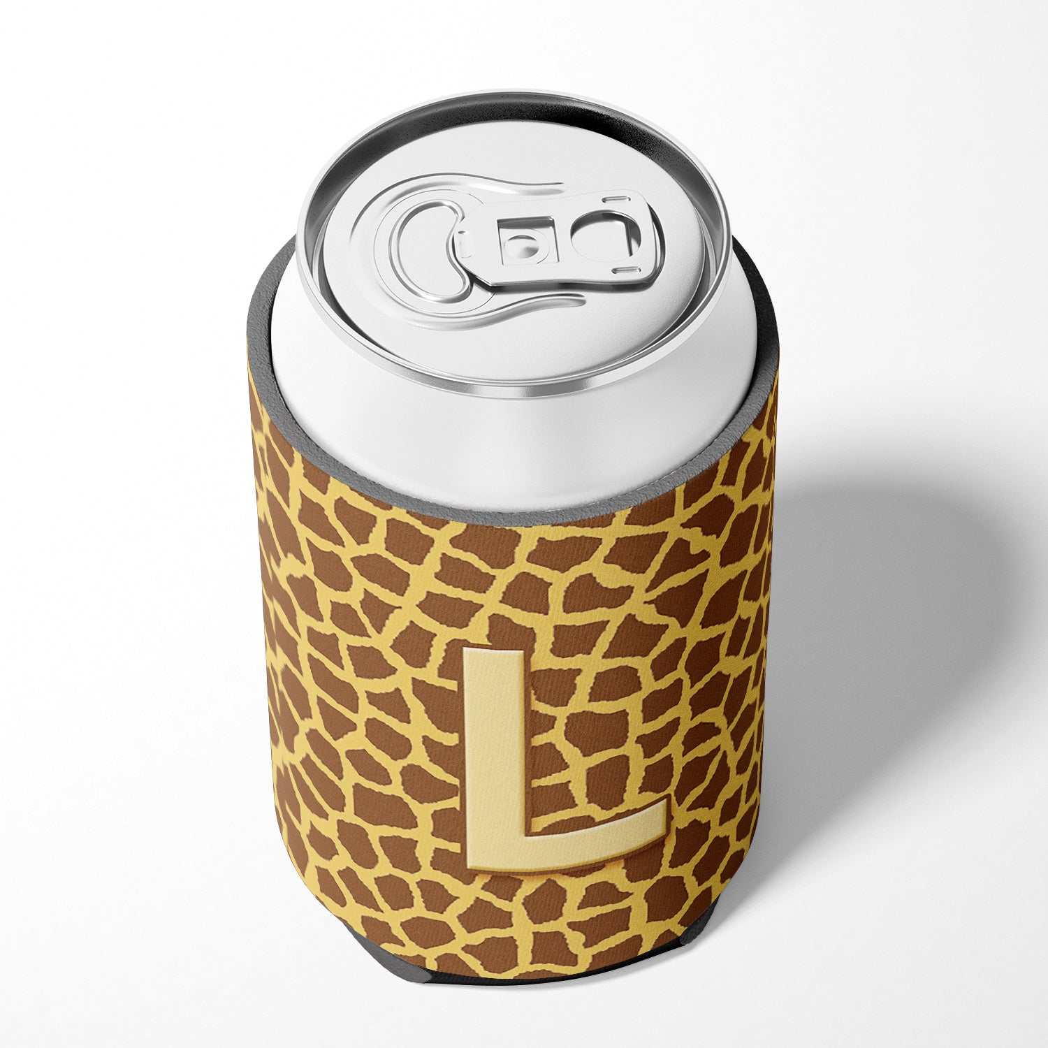 Letter L Initial Monogram - Giraffe Can or Bottle Beverage Insulator Hugger