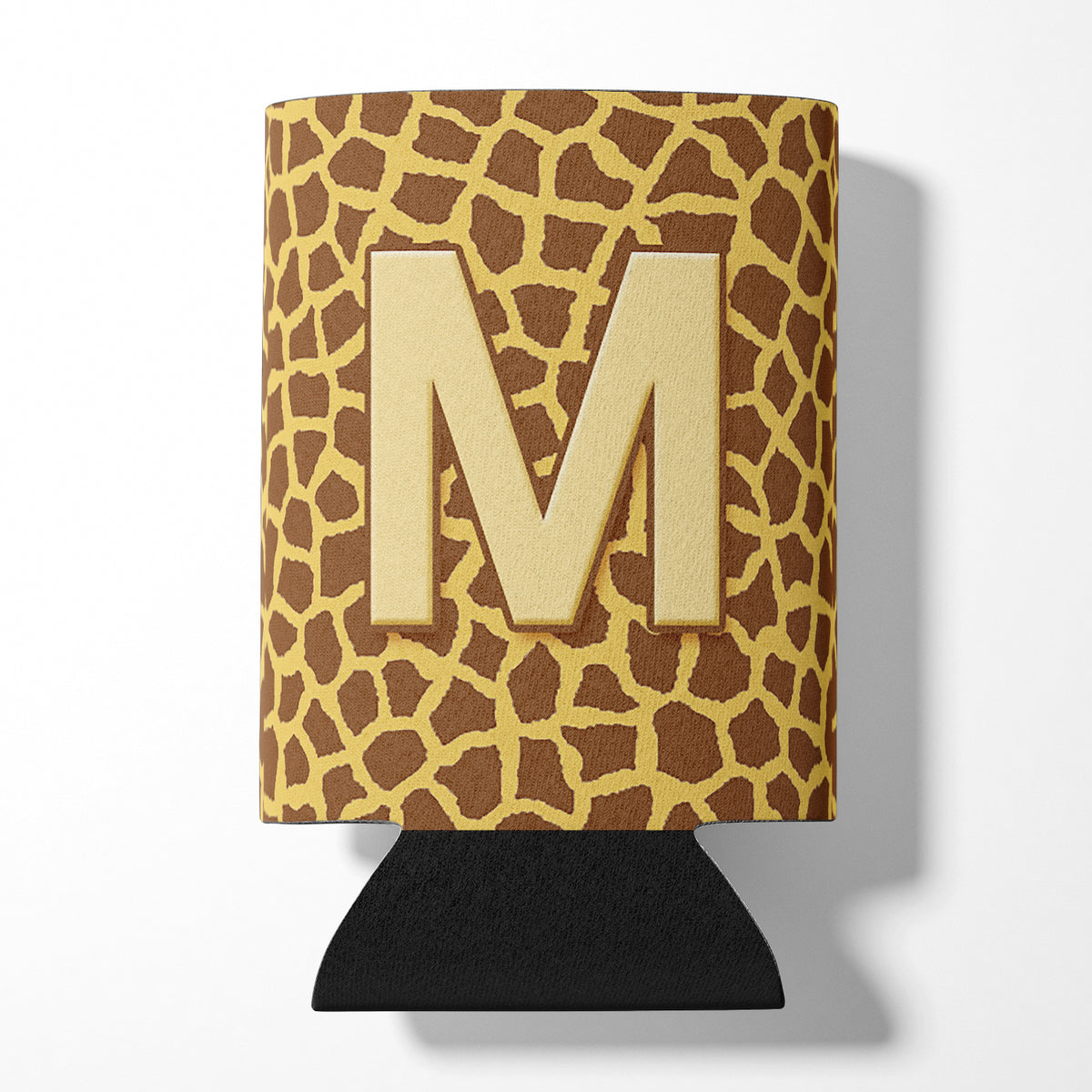 Letter M Initial Monogram - Giraffe Can or Bottle Beverage Insulator Hugger