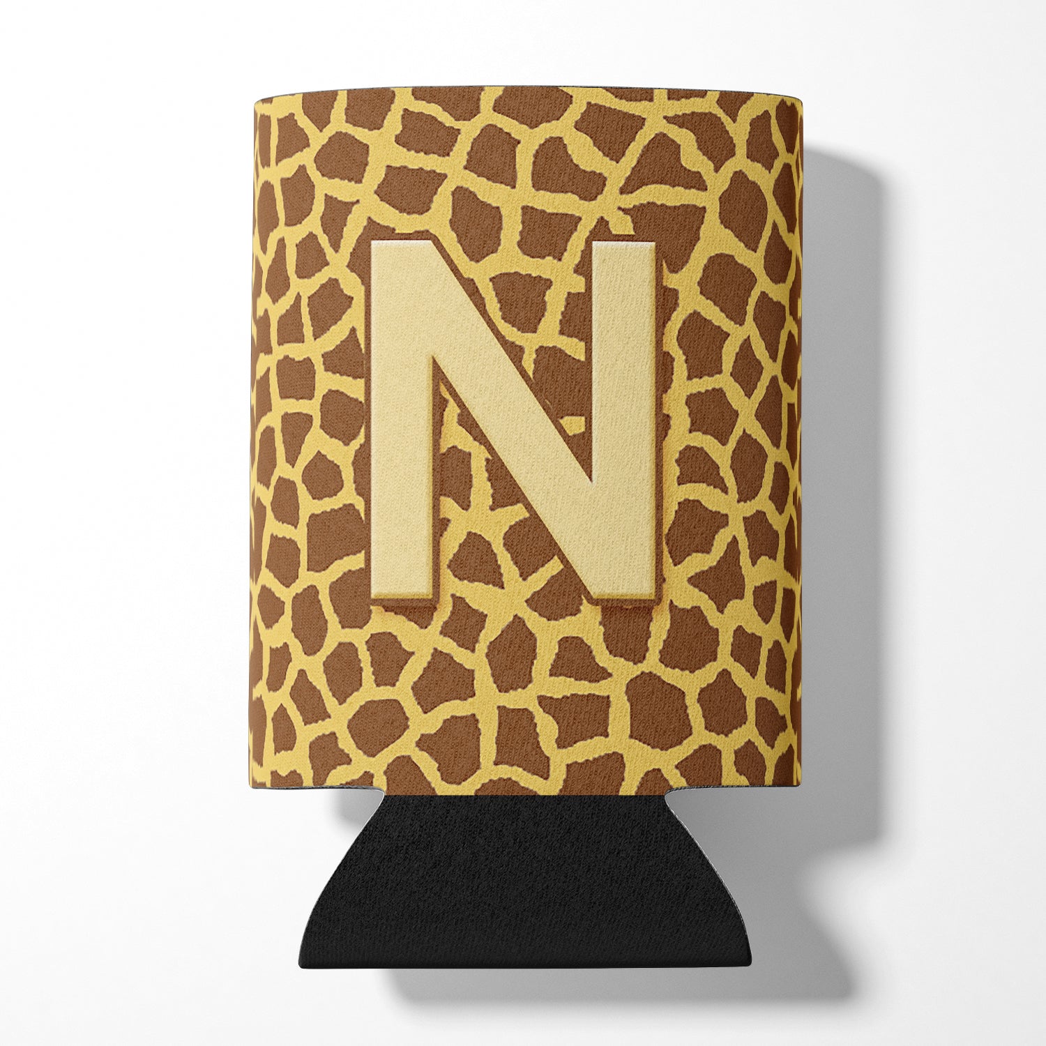 Letter N Initial Monogram - Giraffe Can or Bottle Beverage Insulator Hugger
