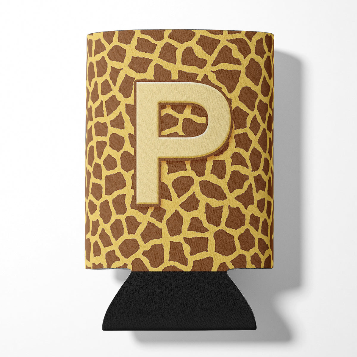 Letter P Initial Monogram - Giraffe Can or Bottle Beverage Insulator Hugger.