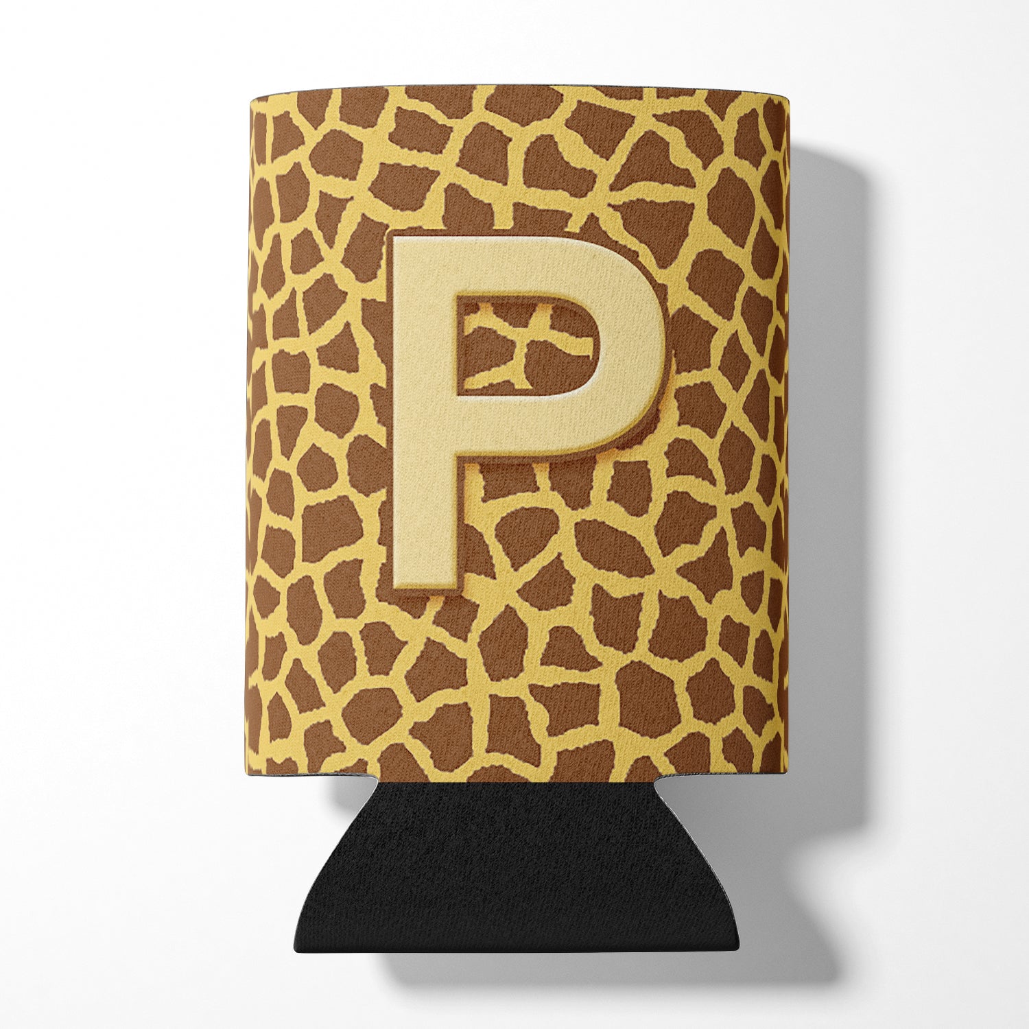 Letter P Initial Monogram - Giraffe Can or Bottle Beverage Insulator Hugger