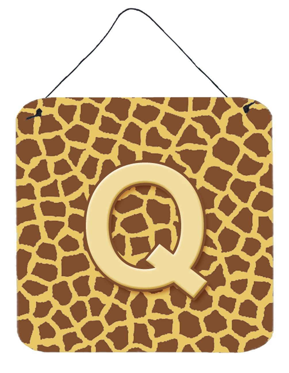 Letter Q Initial Monogram - Giraffe Aluminium Metal Wall or Door Hanging Prints by Caroline&#39;s Treasures