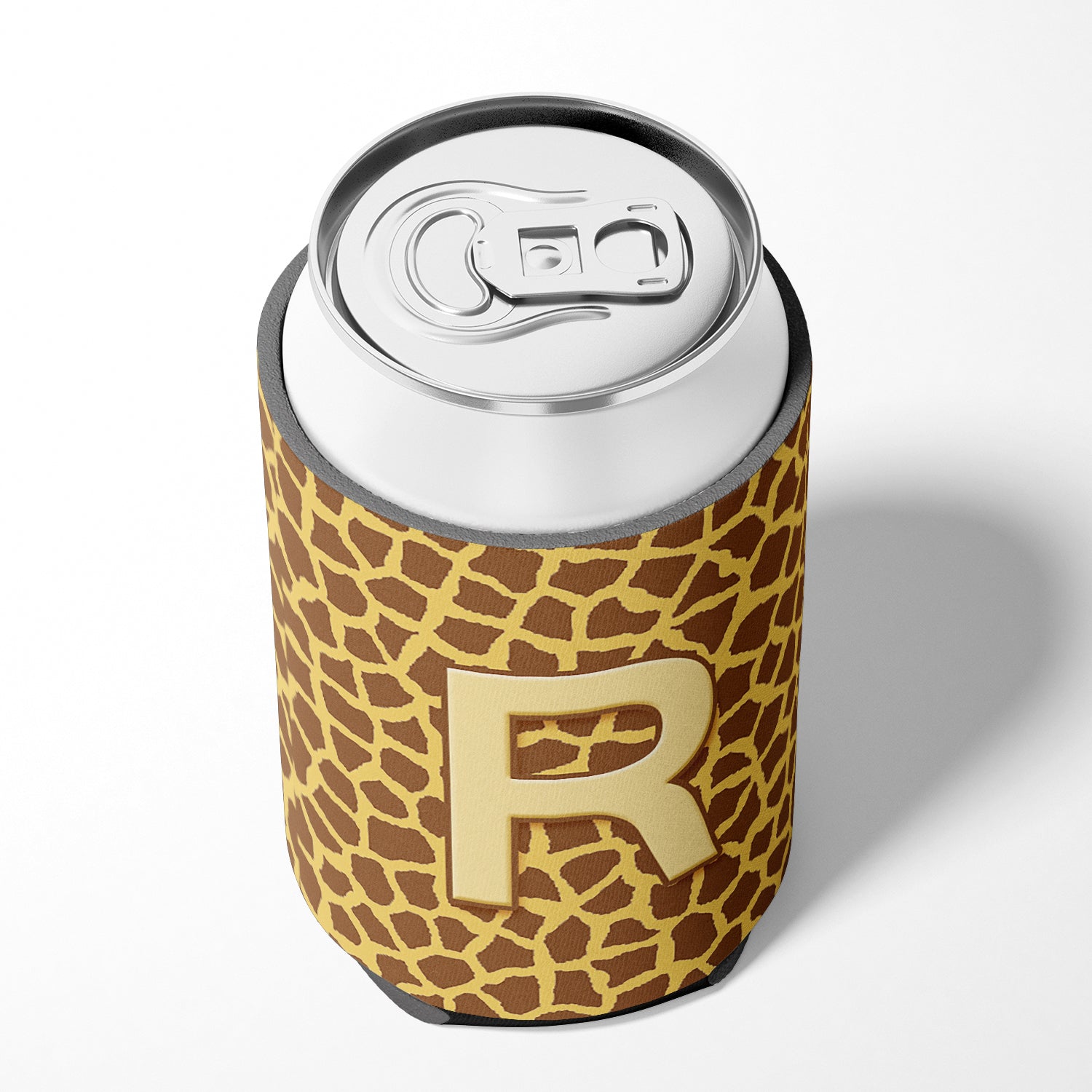 Letter R Initial Monogram - Giraffe Can or Bottle Beverage Insulator Hugger.