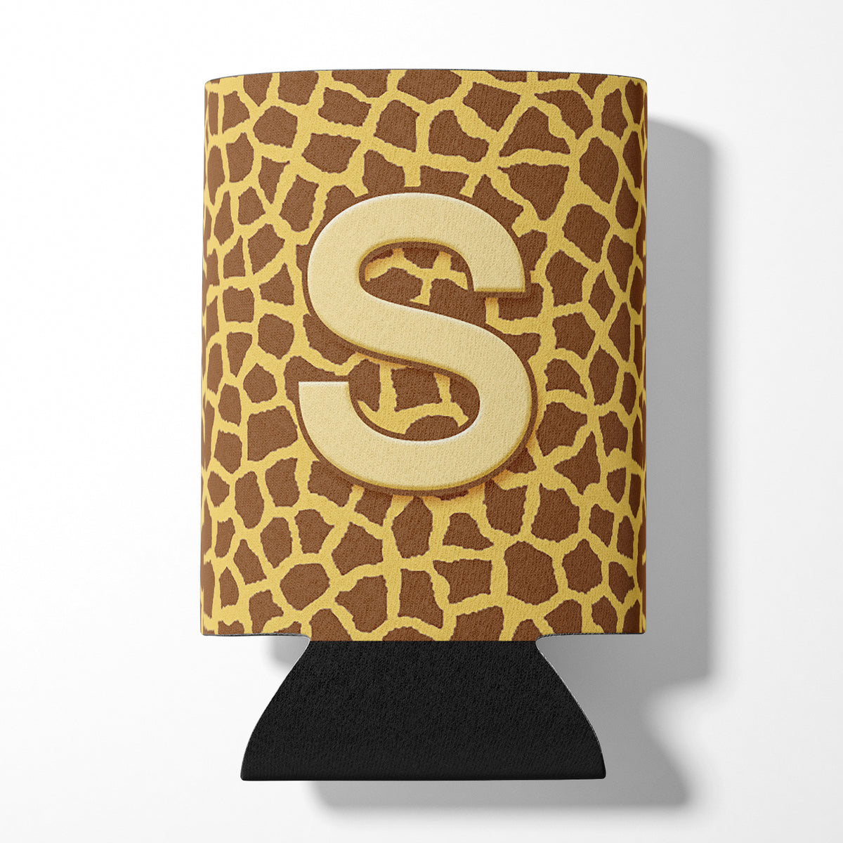 Letter S Initial Monogram - Giraffe Can or Bottle Beverage Insulator Hugger.