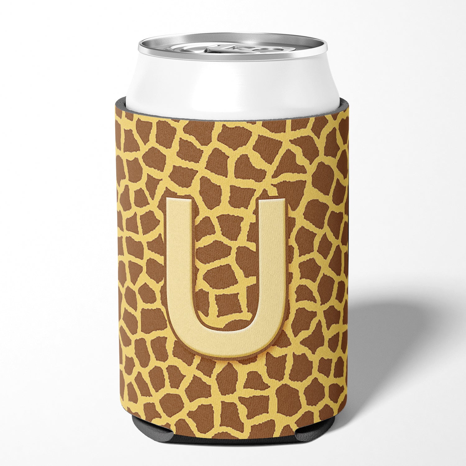 Letter U Initial Monogram - Giraffe Can or Bottle Beverage Insulator Hugger