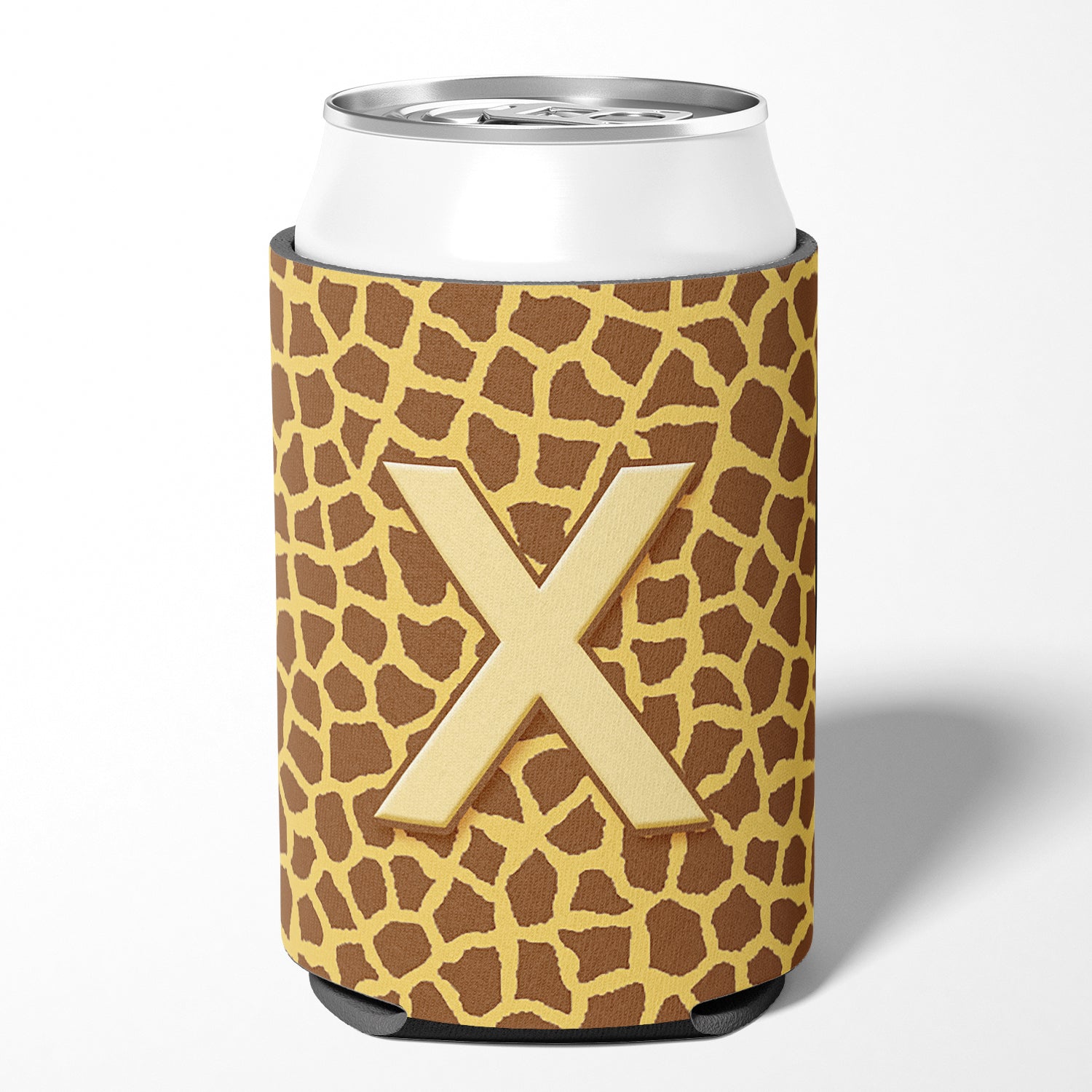 Letter X Initial Monogram - Giraffe Can or Bottle Beverage Insulator Hugger