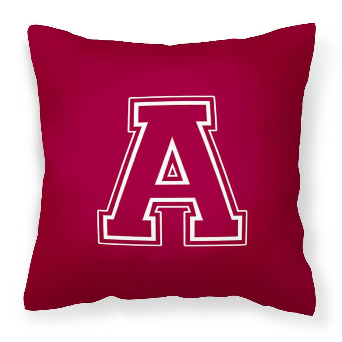 Letter A Monogram - Maroon and White Fabric Decorative Pillow CJ1032-APW1414 - the-store.com